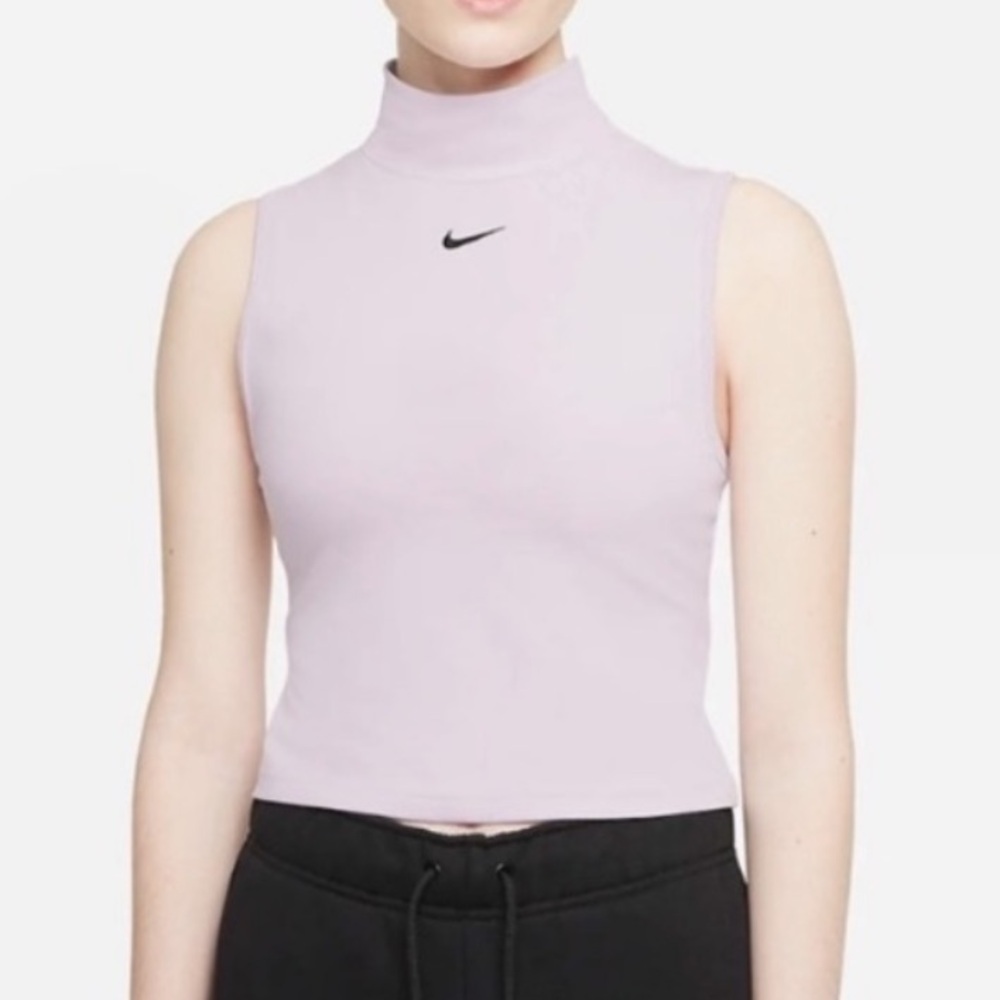 Nike Women's Lavender Crop Mock-neck Top